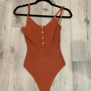 Brown tank Body suit shirt